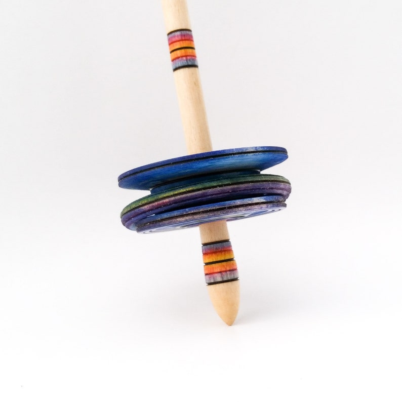 Made to Order Peruvian Chac-Chac Spindle for Hand Spinning ~ Low Whorl Spindle in Silver Maple and Cottonwood