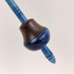 Tibetan Style Supported Spindle with Steel Tip for Hand Spinning Sugar Maple and Black Walnut (Made to order)