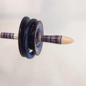 Peruvian Chac-Chac Spindle for Hand Spinning ~ in dyed Maple 1 oz. (Made to Order)