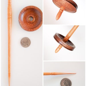 Interchangeable Whorl Tibetan Spindle (Purse Size) in Wild Cherry and Black Walnut (Made to Order)