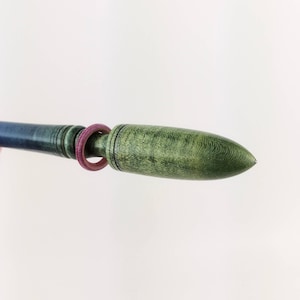 Russian Spindle for Hand Spinning with Captive Ring in dyed Sugar Maple (Made to Order)