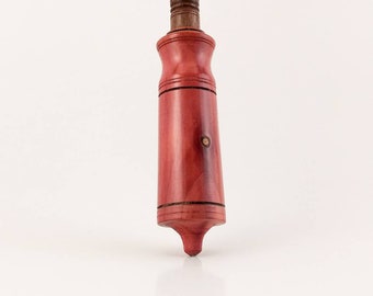 Russian Spindle Support Spindle for Hand Spinning with Steel Tip ( Prairie Collection) in Eastern Red Cedar and Black Walnut(.60 oz.)