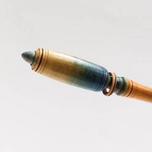 Russian Spindle for Hand Spinning with Captive Ring in dyed Sugar Maple (Made to Order)