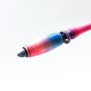 Russian Spindle for Hand Spinning with Captive Ring in dyed Sugar Maple .85 oz.(Made to Order)