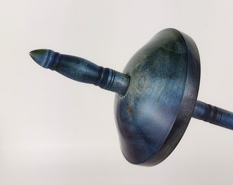 Tibetan Style Supported Spindle with Steel Tip in Hand-Dyed Sugar Maple (Made to order)