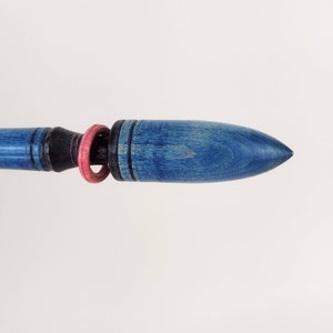 Russian Spindle for Hand Spinning with Captive Ring in dyed Sugar Maple (Made to Order)
