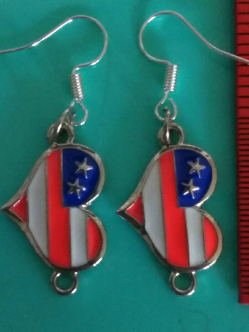 Flag heart earrings