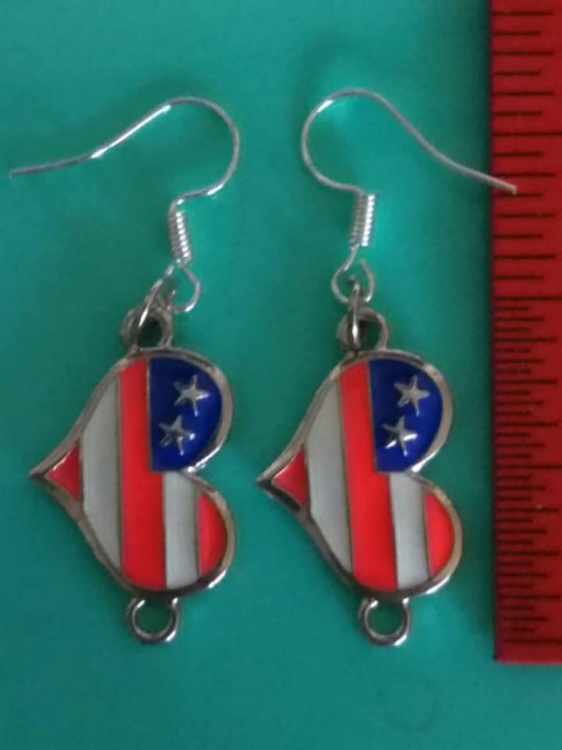 Flag heart earrings