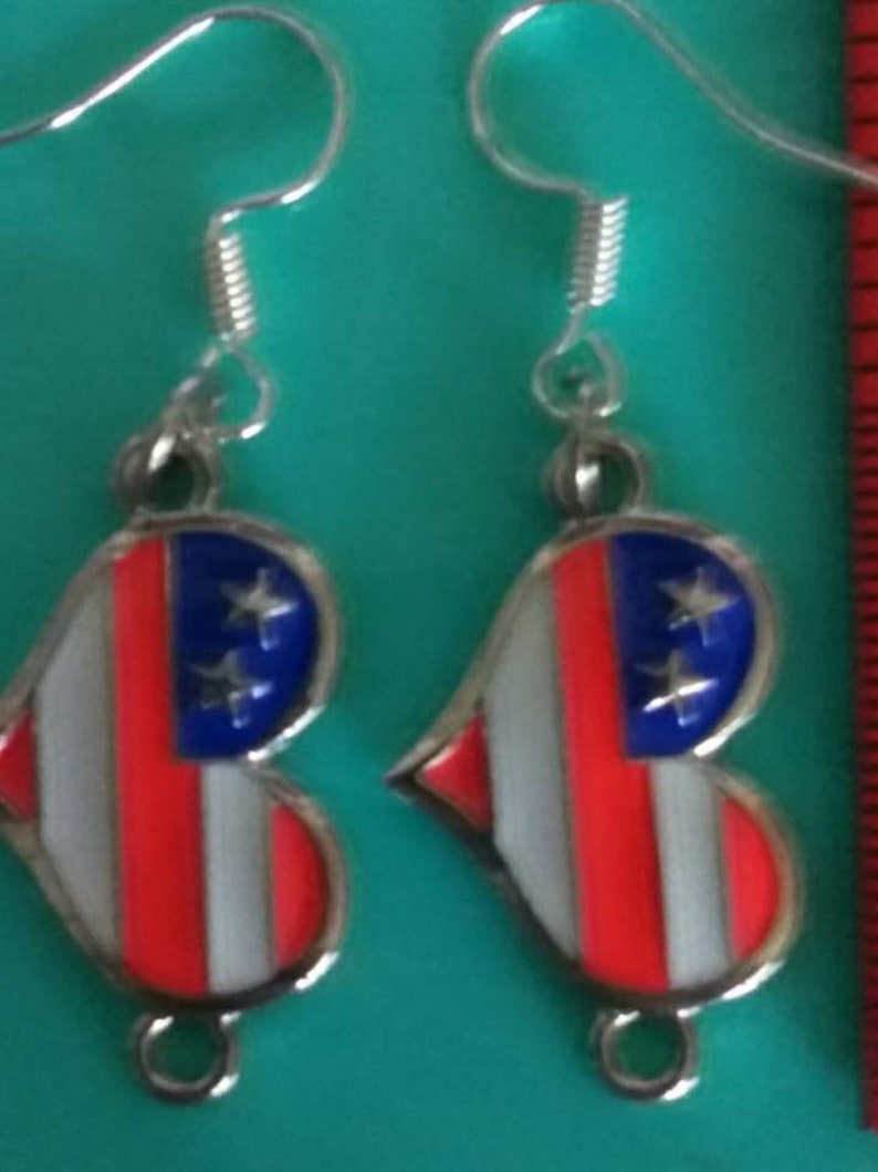 Flag heart earrings