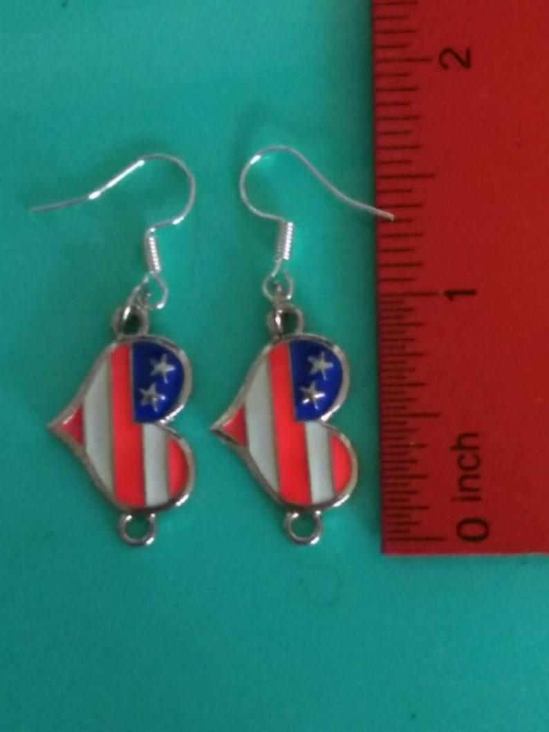 Flag heart earrings