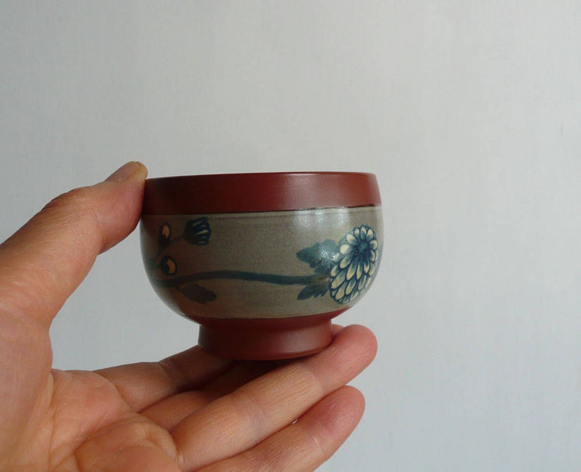 Ceramic sake cups Japanese vintage set of 2 Mumyoi Etsy