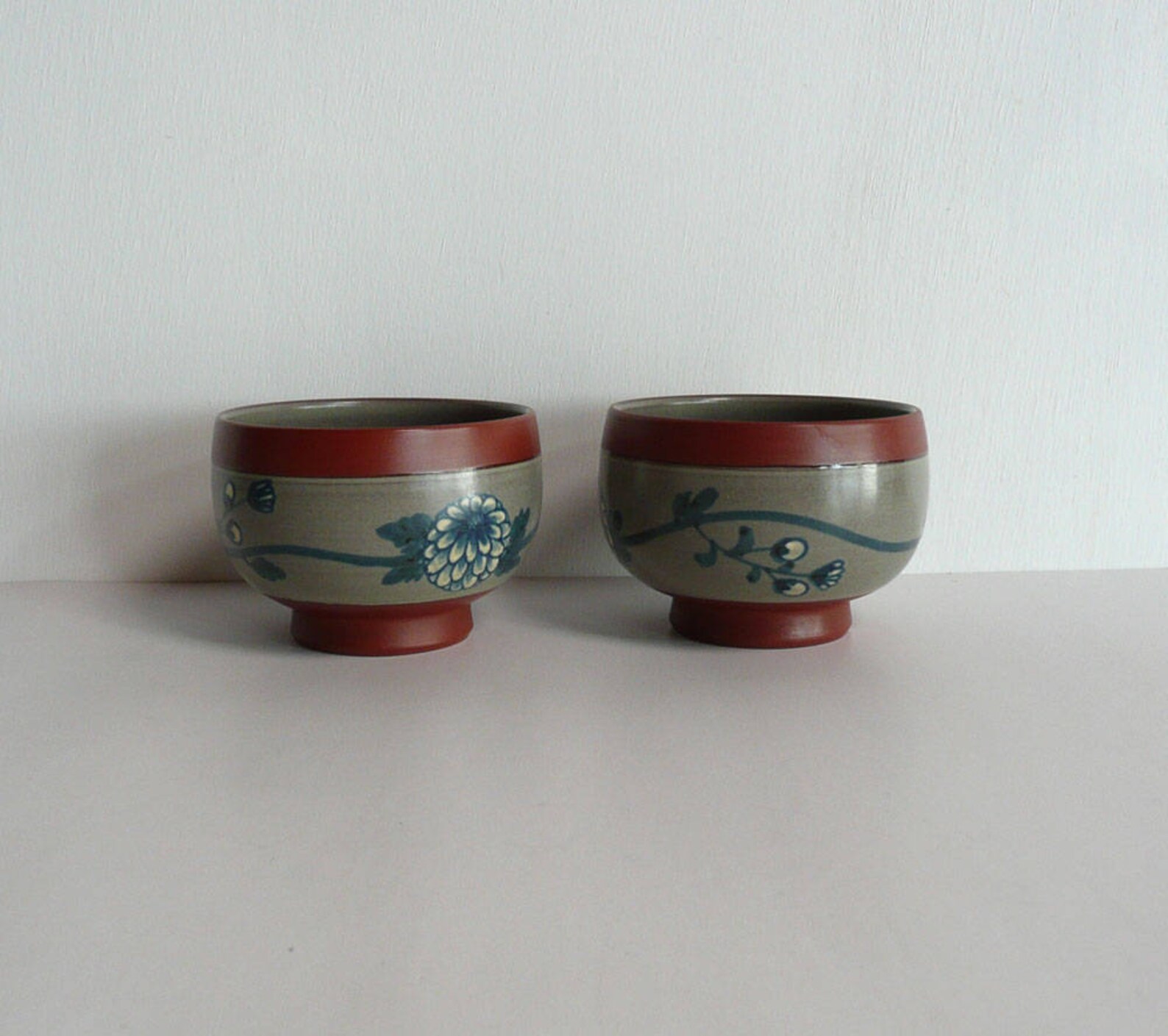 Ceramic sake cups Japanese vintage set of 2 Mumyoi Etsy