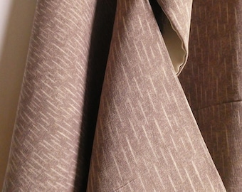 Silk kimono - Japanese vintage - warm rain - printed - beige gray - WhatsForPudding #3555