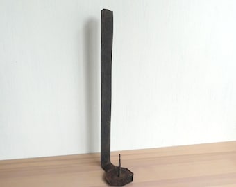Wall candle holder - Japanese antique - steel - handmade - rusty - WhatsForPudding #3912