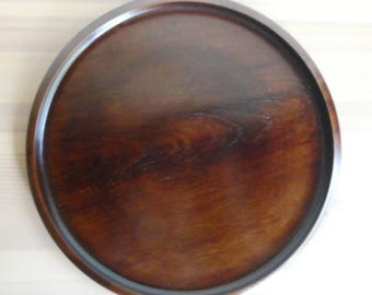 Wooden tray - Japanese vintage - zelkova wood - lacquered - WhatsForPudding #3960