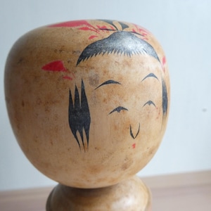 Kokeshi doll - Japanese vintage - wooden doll - hand painted - signed - Japanese traditional handcraft - WhatsForPudding #3593