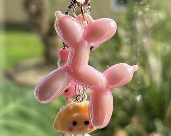 Large Balloon Dog Keychain Bag Charm: Adorable Accessory for Purses, Duffels
