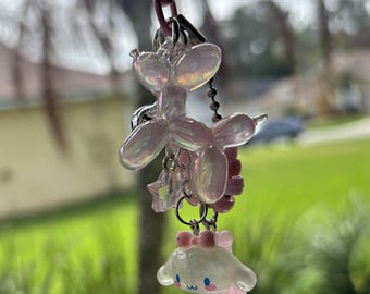 Rainbow Balloon Dog Key Chain Bag Charm – Kawaii Animal Accessory