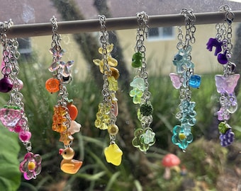 80s 90s Friends Charm Bracelets: Kawaii Beaded Jewelry