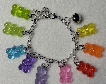 80's Charm Bracelet Kawaii Rainbow Dinosaurs Ponies and Gummy Bears Friendship Fun!