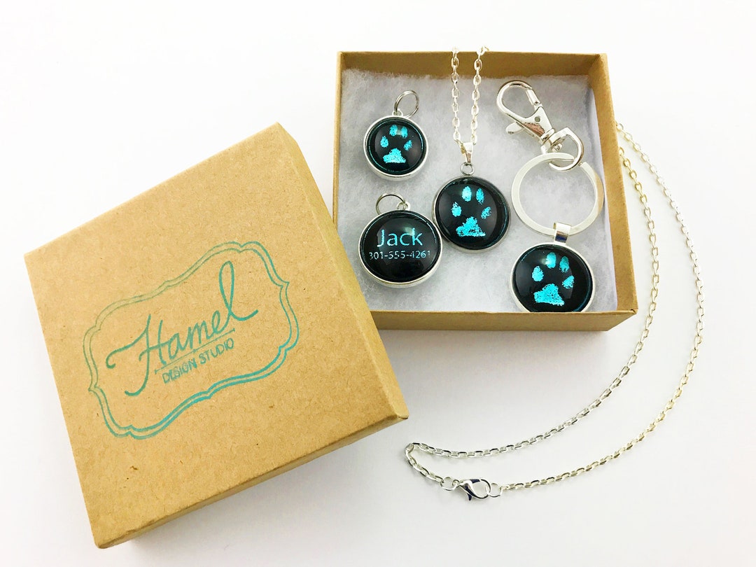 Custom Paw Print Jewelry Gift Sets Personalized Pet Jewelry - Etsy