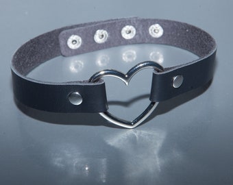 Heart Ring Choker Black KAWAII gothic punk