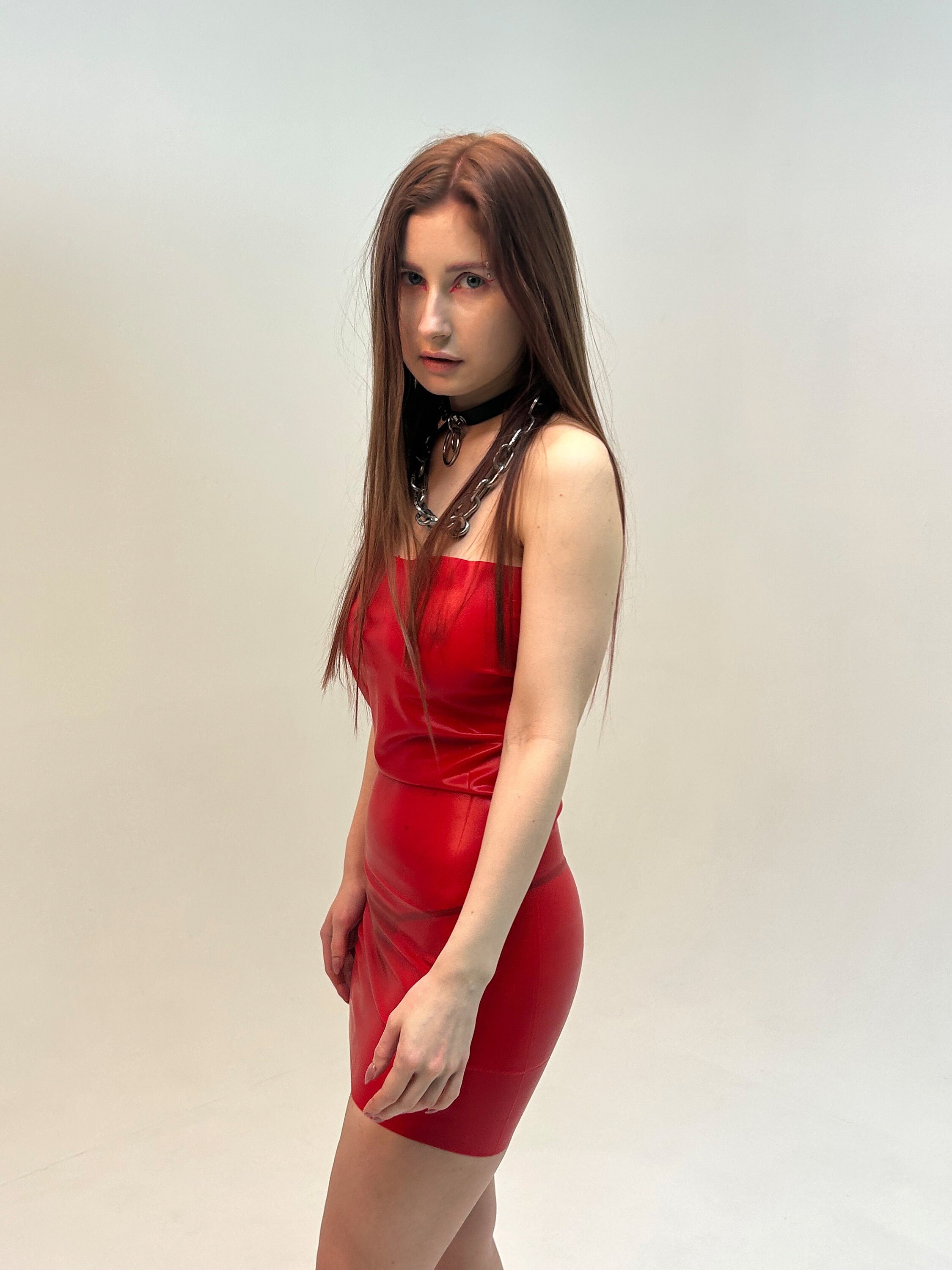Kinky Natural LATEX MINIDRESS Rot Minikleid Fetish BDSM Clubwear - Etsy
