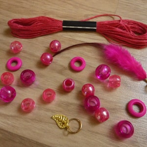 Dreadlock Bead Assortment Hair Accessory Hot Pink Color 20 Piece Variety Pack Pencil Thin Durable Hair Jewelry