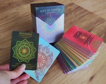 Deck Clarté Le don de la vertu - Paroles de sagesse sur 148 cartes colorées ! Clarification du zodiaque astrologique pour améliorer la lecture du tarot ou de l'oracle