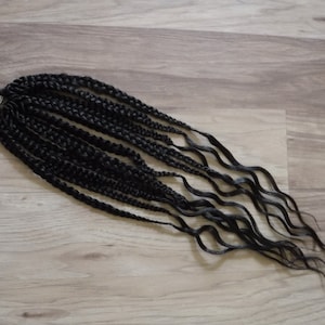 Synthetic Braids - Dark Brown #4 Wispy Ended Braid Quarter Set 12 Loop Ended - Microbraid Hair Extensions In Stock