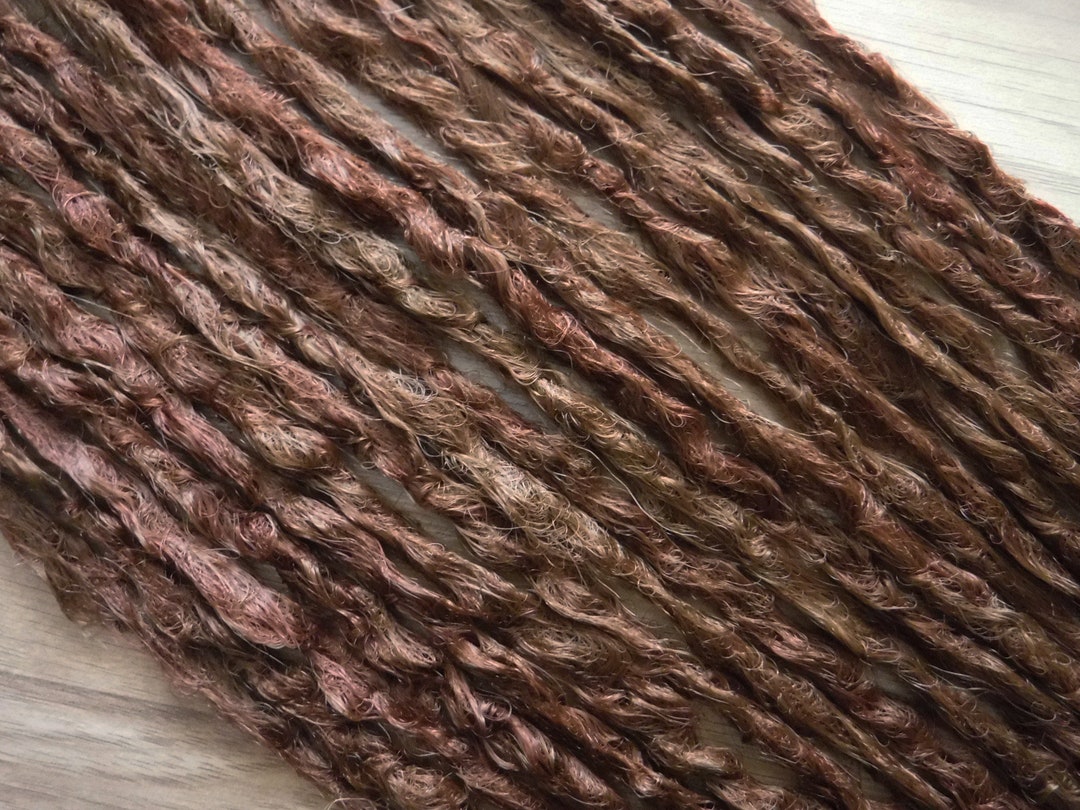 Synthetic Dreadlocks - Rust Set of 10 SE - Natural Texture Microthin ...