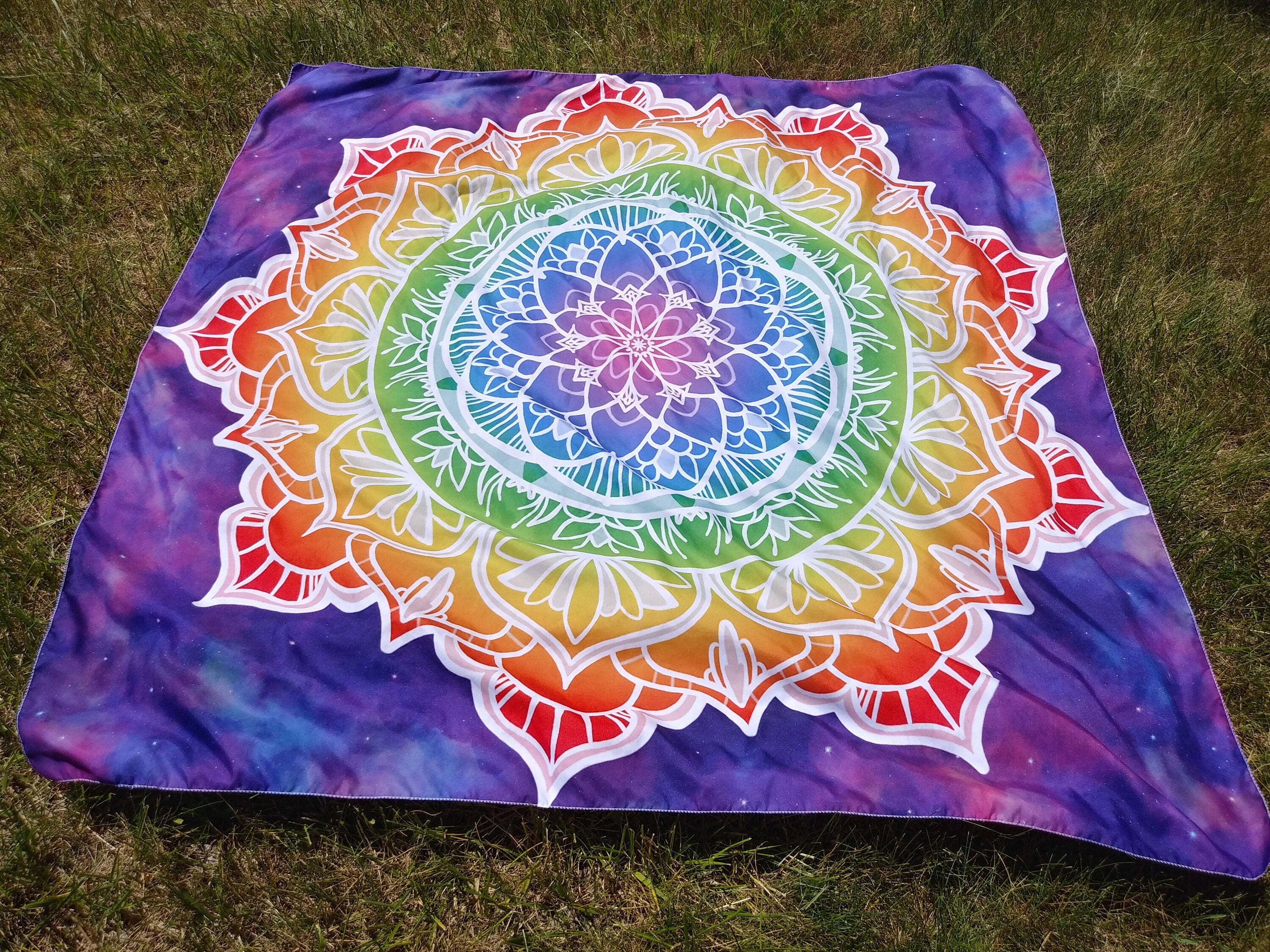 Rainbow Mandala Tapestry Square 54 or Flower Petal - Etsy