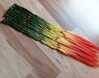 Trenzas sintéticas - Fiesta - Extensiones de cabello con bucle y diseño rasta ombré - Extensiones de cabello con trenza de cola de pez bohemia con cuentas - Disponibles