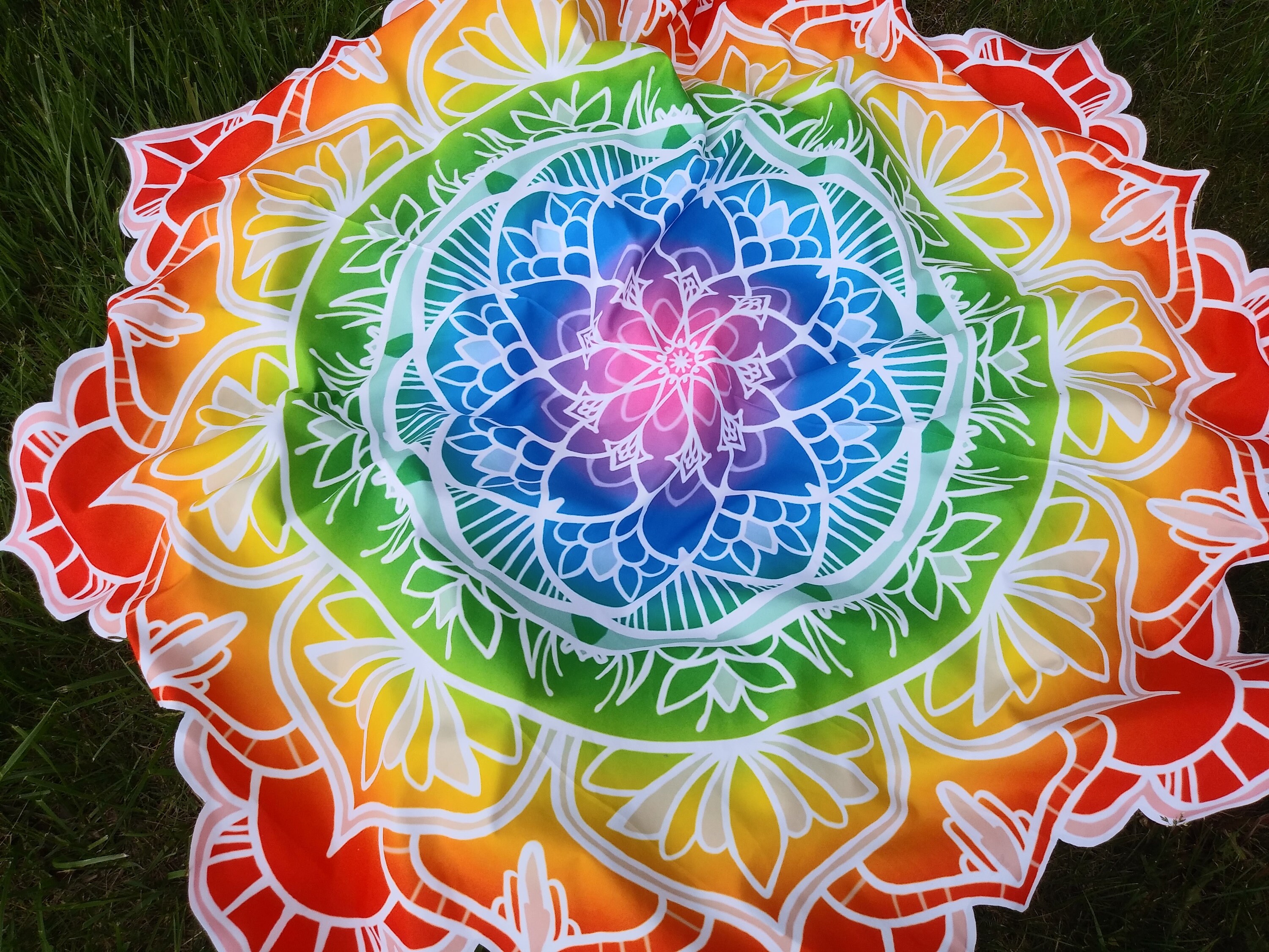 Rainbow Mandala Tapestry Square 54 or Flower Petal - Etsy