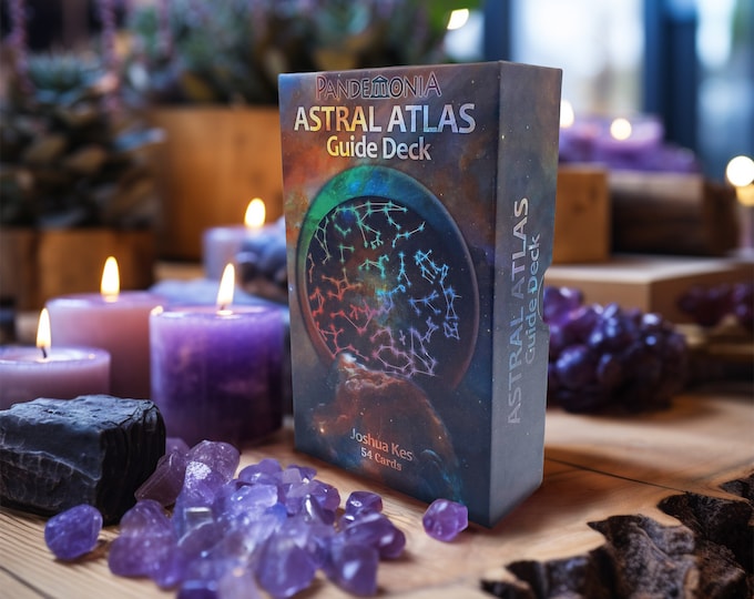Astral Atlas Guide Deck & Booklet | 54 Astrology Cards | Zodiac Planets Elements Modes Cusp Signs Birth Star Chart Tarot Oracle Cards