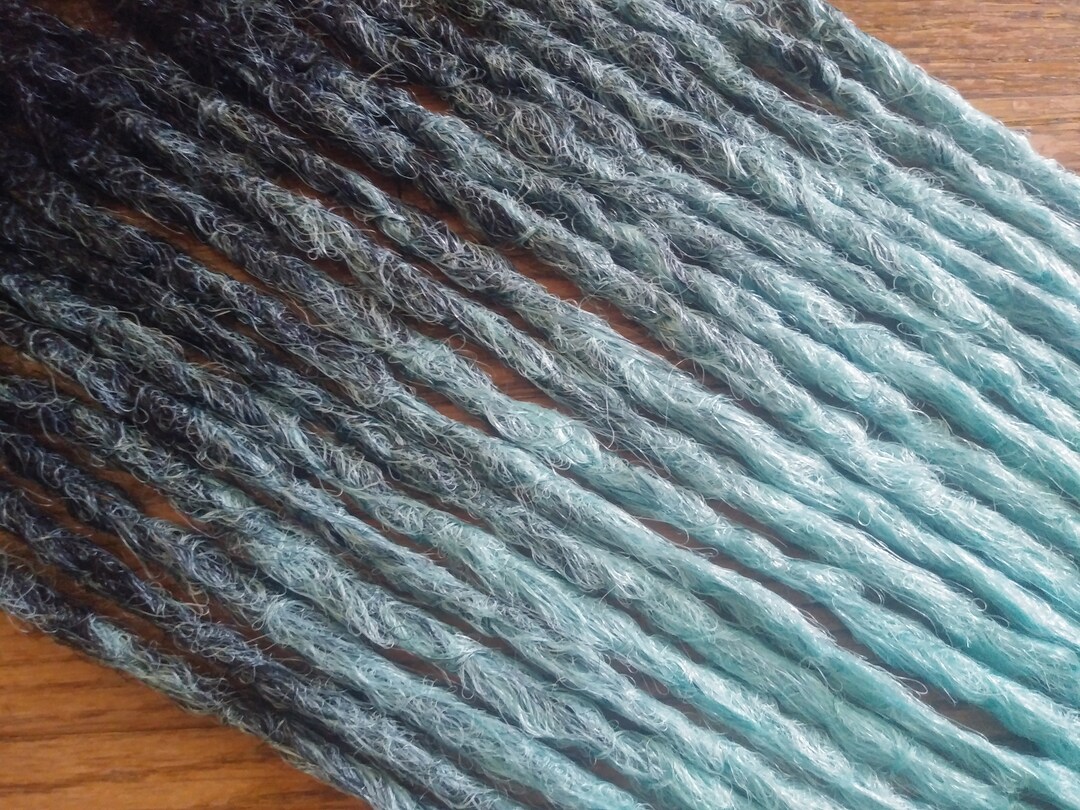 Synthetic Dreadlocks - Black to Aqua Ombre Quarter Set of 10 SE ...