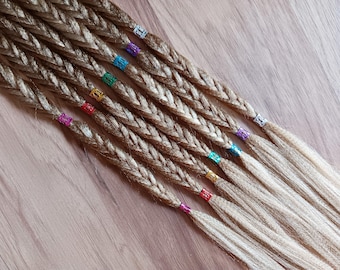 Trenzas sintéticas - Rubio sucio con cuentas en los extremos - Extensiones de cabello con trenza de cola de pez con cuentas estilo bohemio. Disponibles.