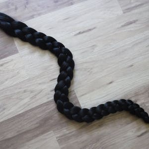 Fantasy Rapunzel Costume Hair Jumbo 3&#39; Black Braid - Synthetic Hair Extension Accessory for Easy Costume Hair Styling
