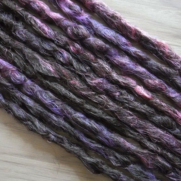 Synthetic Dreadlocks - 'Fairy' Custom Blend Pink Purple Pastel Fantasy - 10 Ends Crocheted Natural Texture Dreads Made to Order