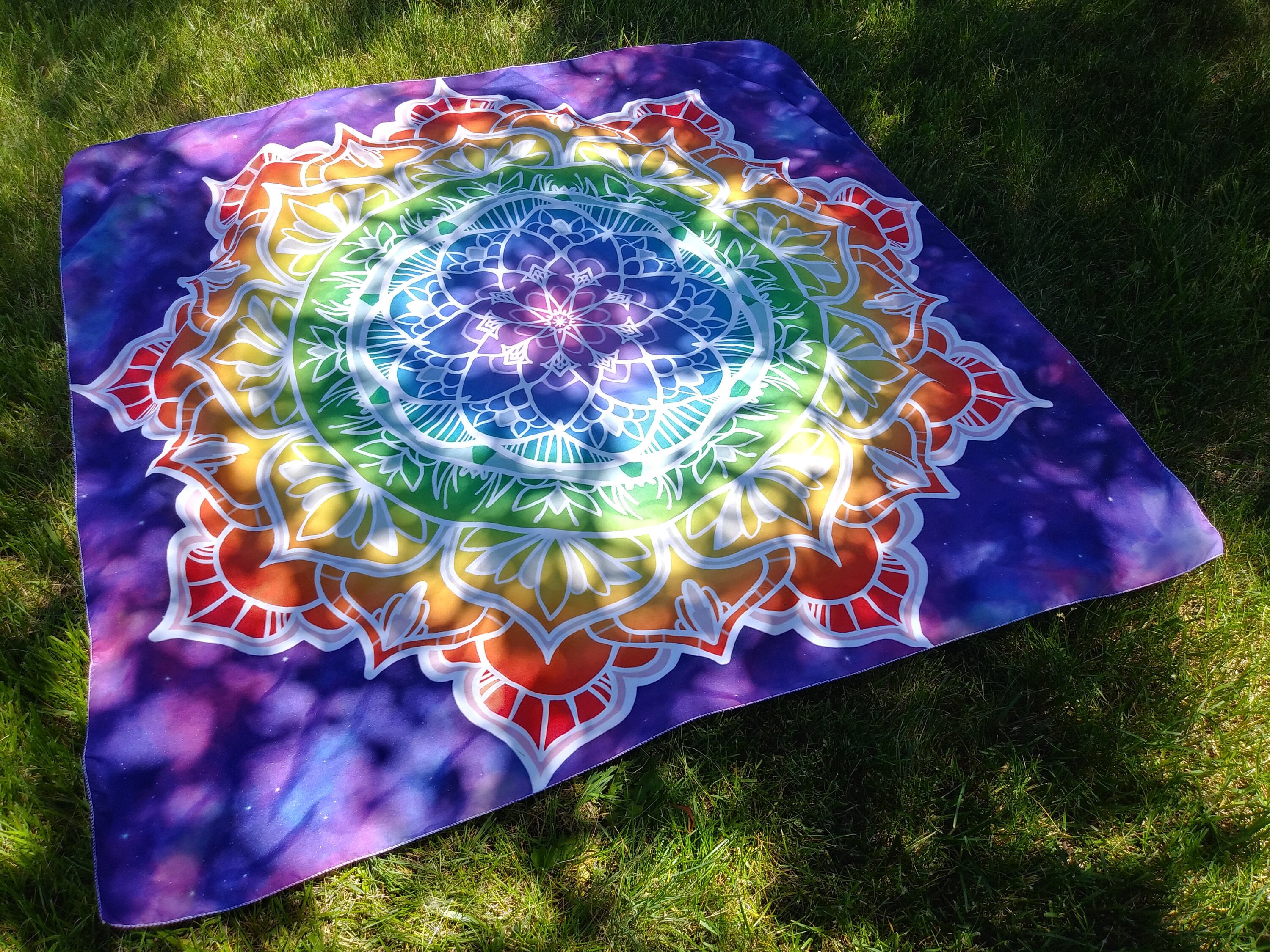 Rainbow Mandala Tapestry Square 54 or Flower Petal - Etsy