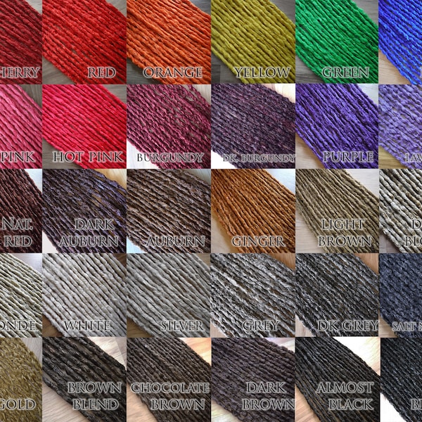 Kanekalon Fiber Color Sample - Standard Chart Swatch of Vegan Synthetic Fiber for Color Matching!