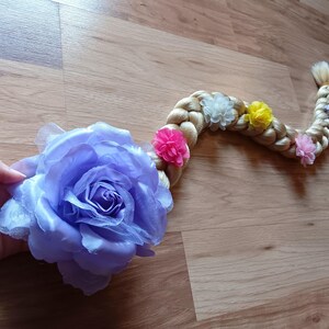 Premium Flower Fantasy Rapunzel Costume Hair Jumbo 40&quot; Blonde Braid - Synthetic Hair Extension Accessory for Easy Costume Hair Styling