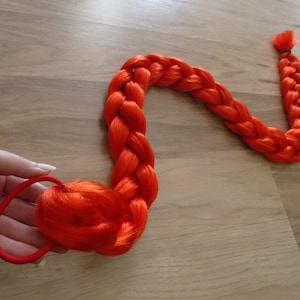 Fantasy Rapunzel Costume Hair Jumbo 3&#39; Apple Red Braid - Synthetic Hair Extension Accessory for Easy Costume Hair Styling