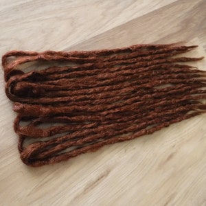 Synthetic Dreadlocks - Natural Red 8 DE Bundle - Natural Crochet Texture Sharpie Thick Dreadlock Extensions In Stock