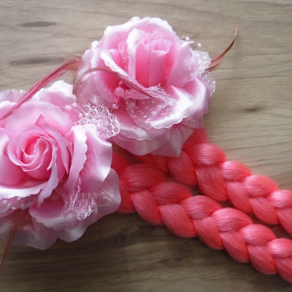 Hair Flower - Large Clip on 4" dia. Floral Accessory for Pretty Hairstyle