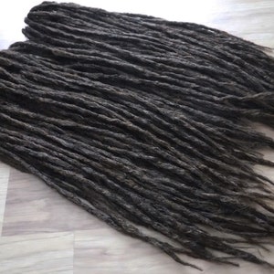 Synthetic Dreadlocks - Full Set (80 ends) Natural Crocheted Texture Sharpie Gauge Extra Long 24&quot;-30&quot; Solid Color Dreads