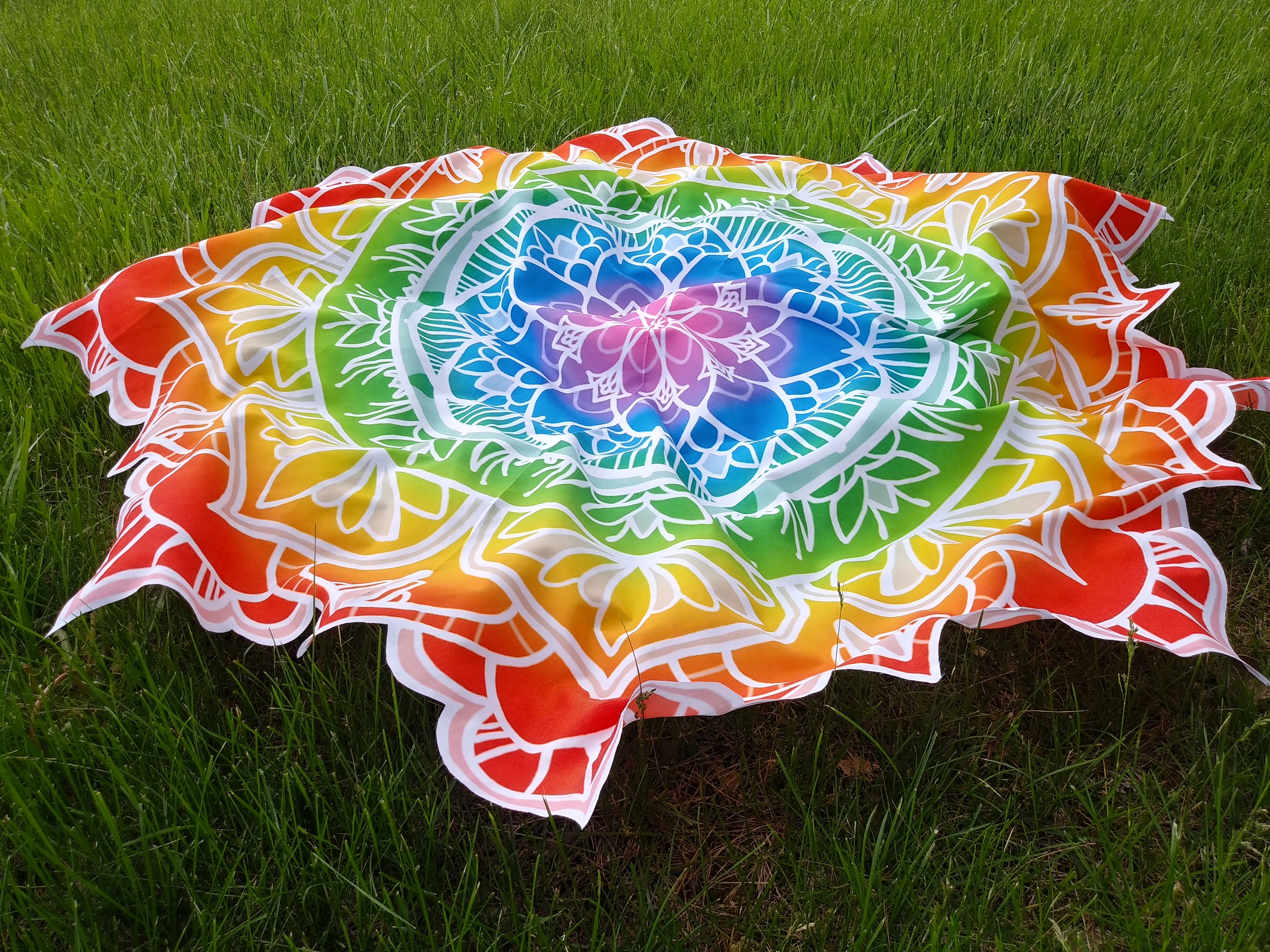 Rainbow Mandala Tapestry Square 54 or Flower Petal - Etsy