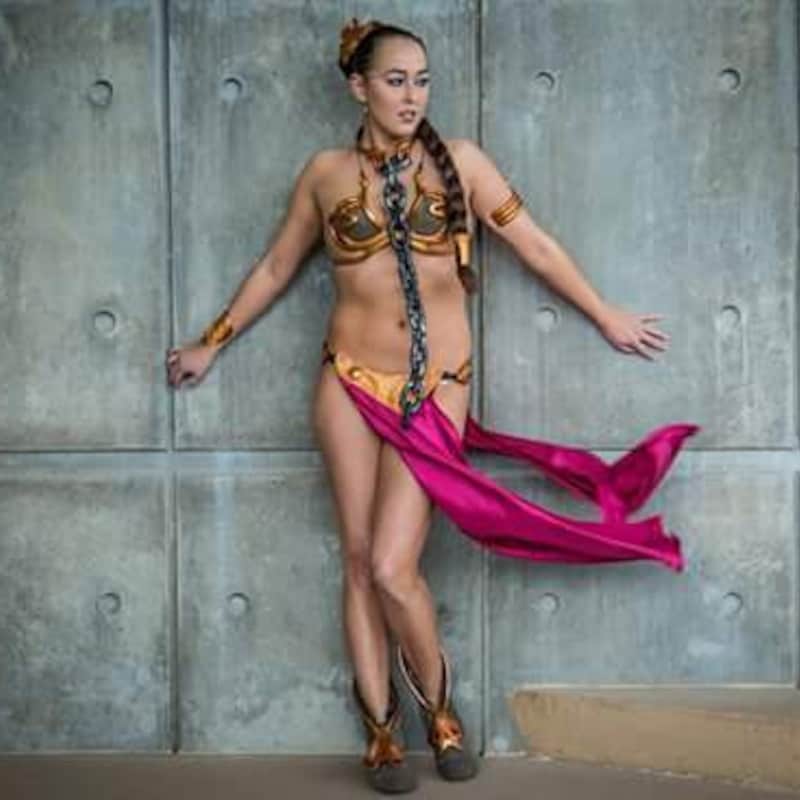 leia gold bikini costume