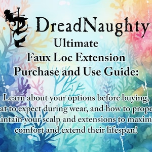 Faux Loc Extension Guide | Purchase Wear Maintenance Synthetic Dreadlocks Digital Download PDF