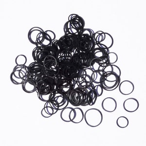 Tiny Elastics for Synthetic Dreadlock Installation - Black 500 or 1k Count - Temporary Attachment of Dreads, Braids, Creative Hair Styling